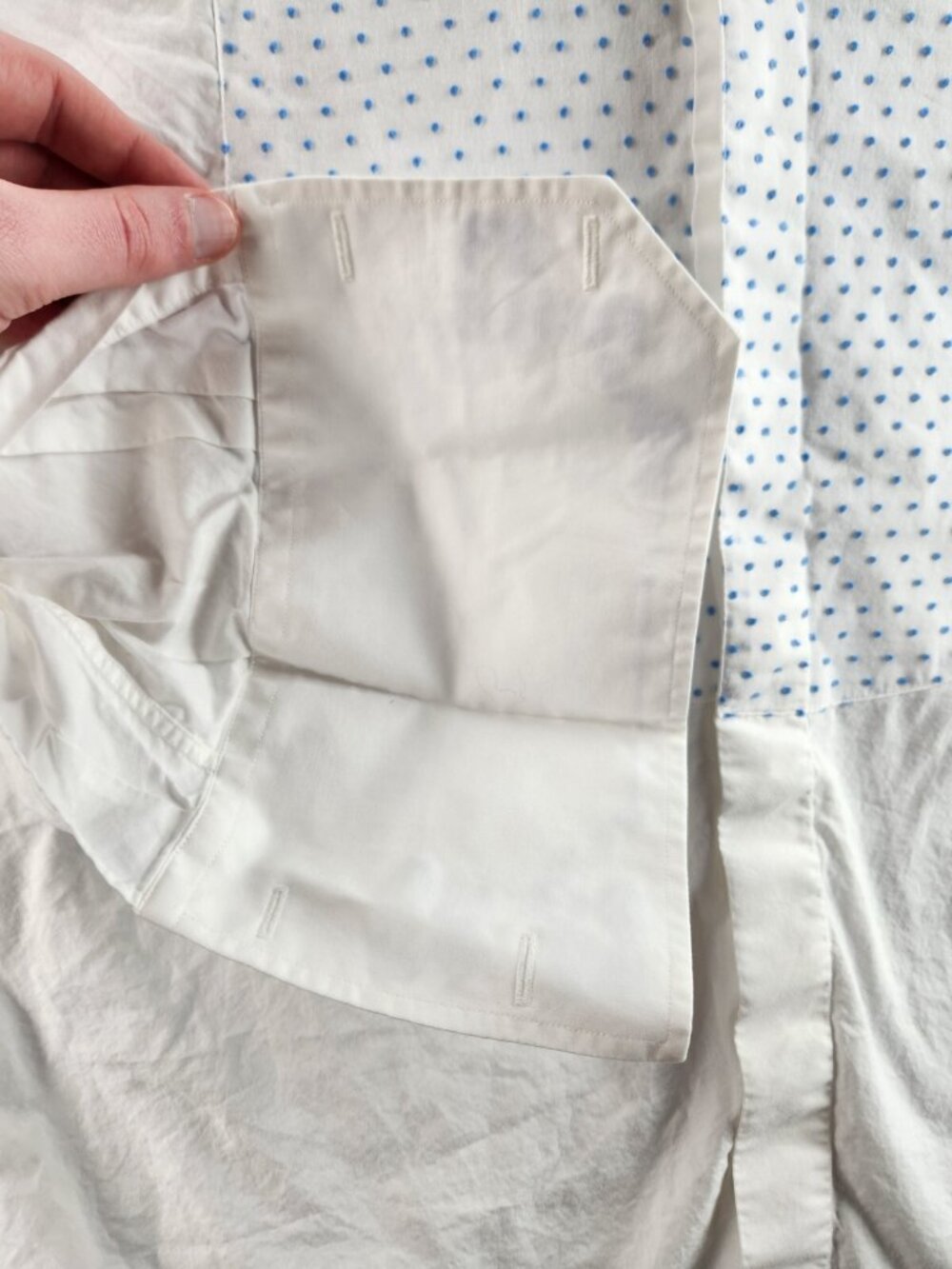 Robert Graham 42 16.5 White Blue Polka Dot Long Sleeve Button Up Shirt Cotton - Picture 9 of 16